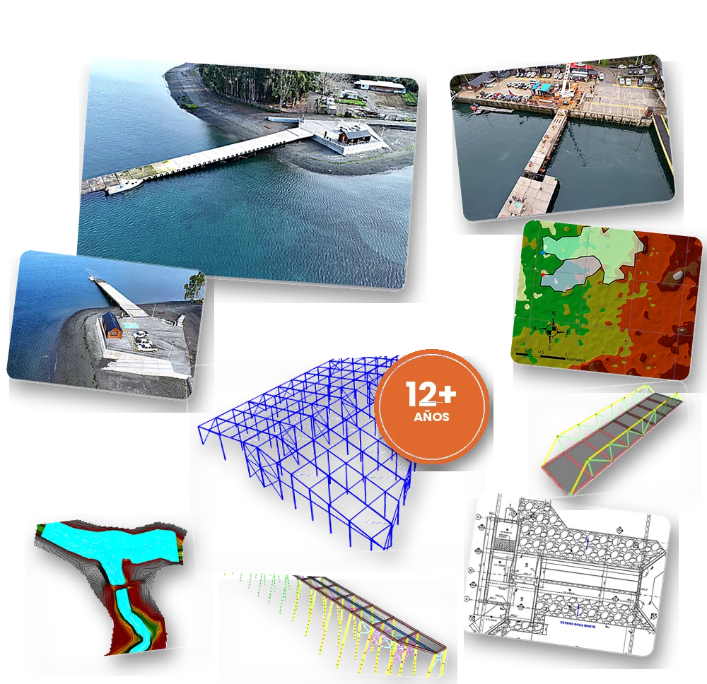 Proyectos de infraestructura portuaria y estructural de CivilSur en Chile